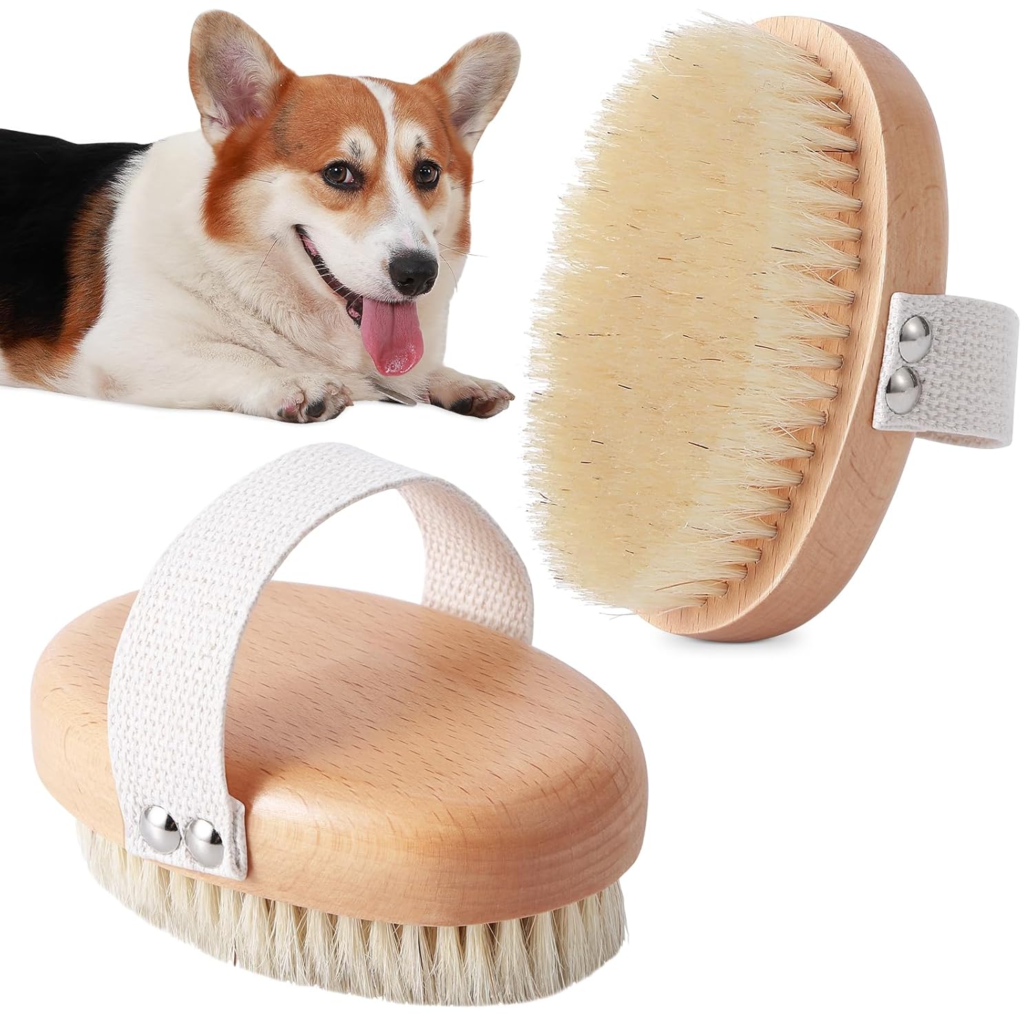 Soft Boar Bristle Pet Grooming Brush