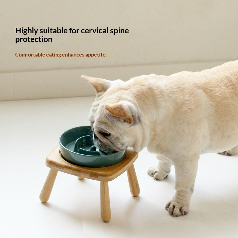 Ceramic Slow Feeding Anti Choking Pet Feeder Bowl