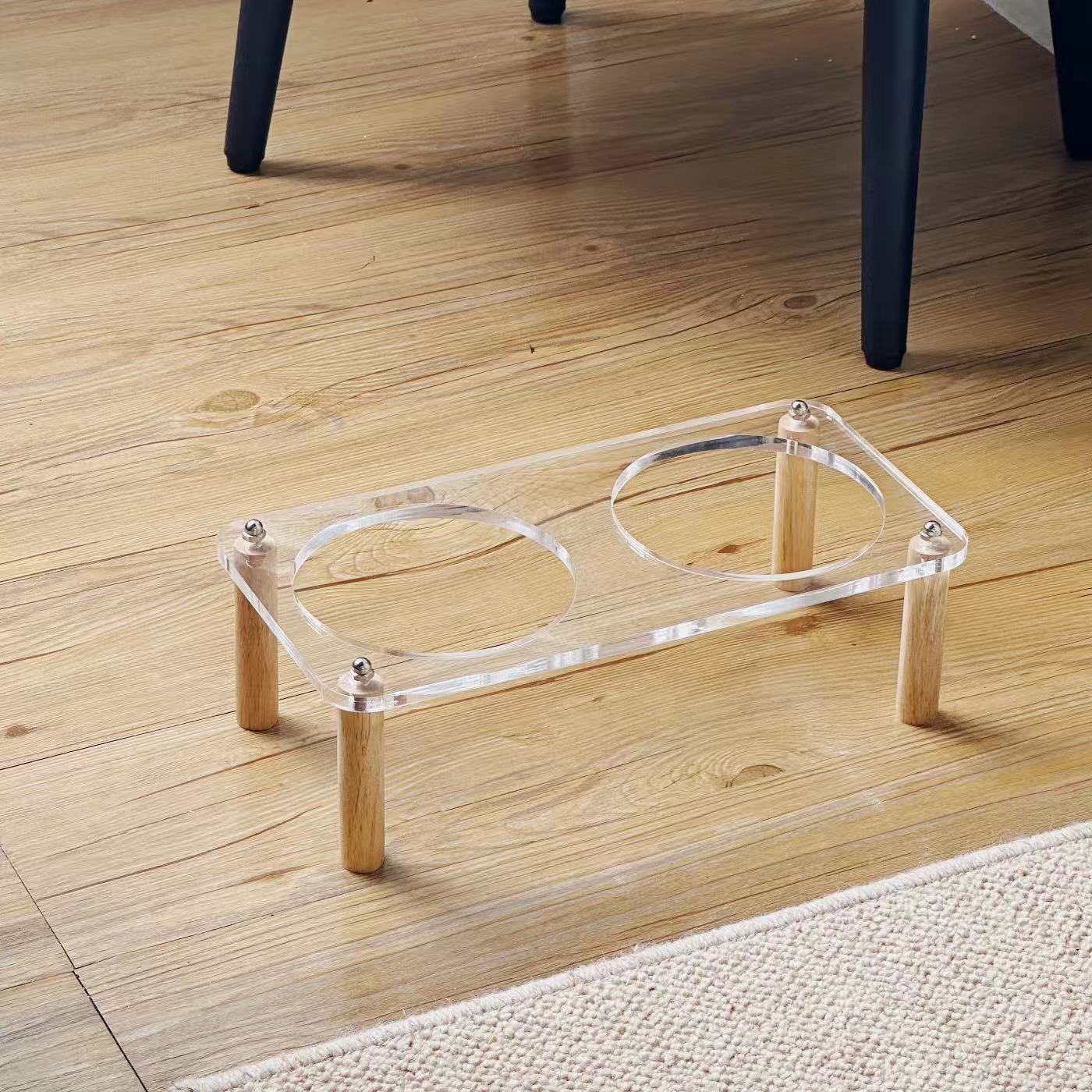 Anti Tumble Elevated Ceramic Double Pet Feeding Bowl Stand