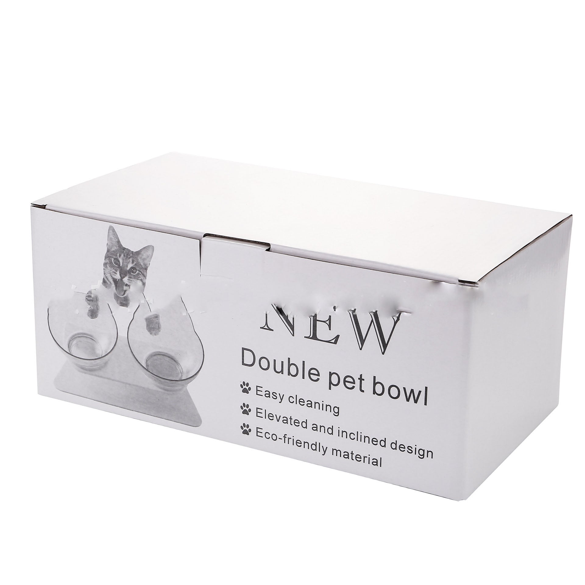 Non Slip Double Bowl Elevated Pet Feeder With Stand