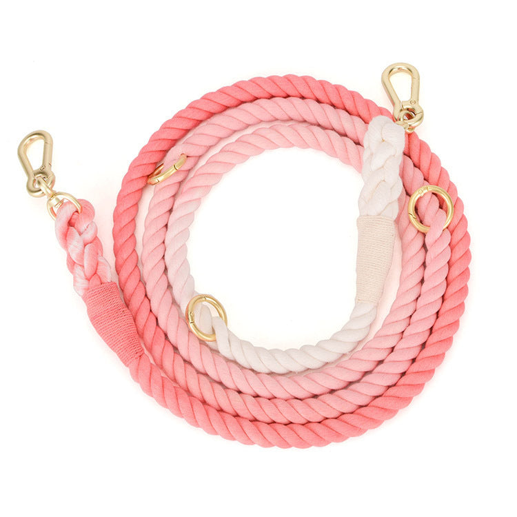 Rainbow Gradient Pet Traction Rope Leash
