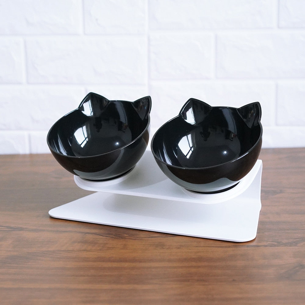 Non Slip Double Bowl Elevated Pet Feeder With Stand