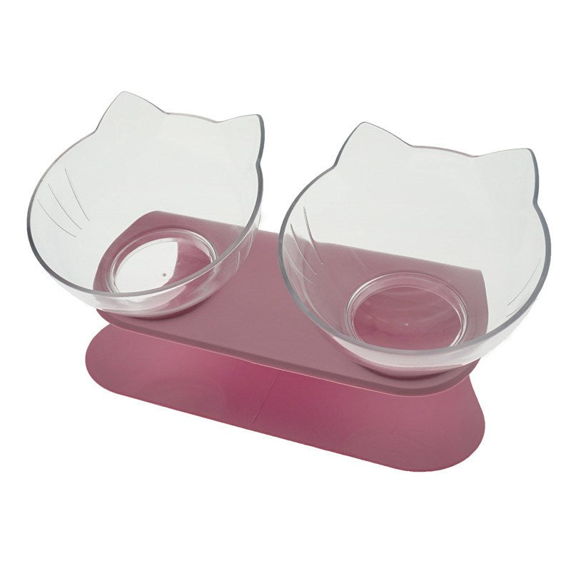 Non Slip Double Bowl Elevated Pet Feeder With Stand