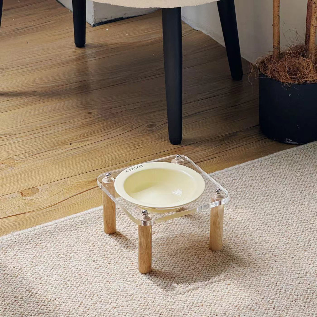 Anti Tumble Elevated Ceramic Double Pet Feeding Bowl Stand