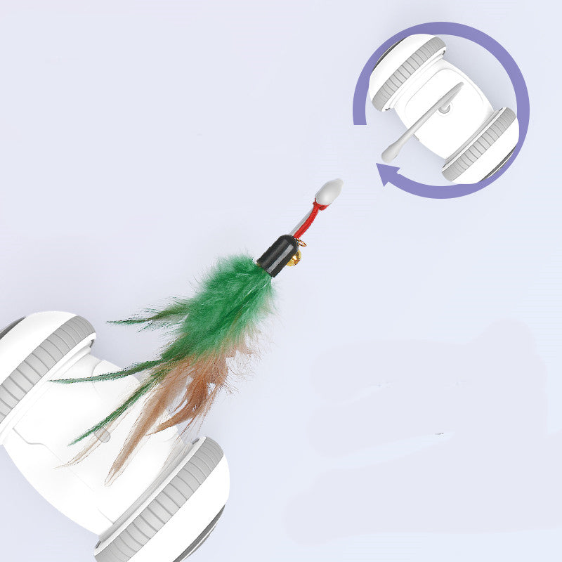 Interactive Toy With Interchangeable Heads  Pet Feather Toys