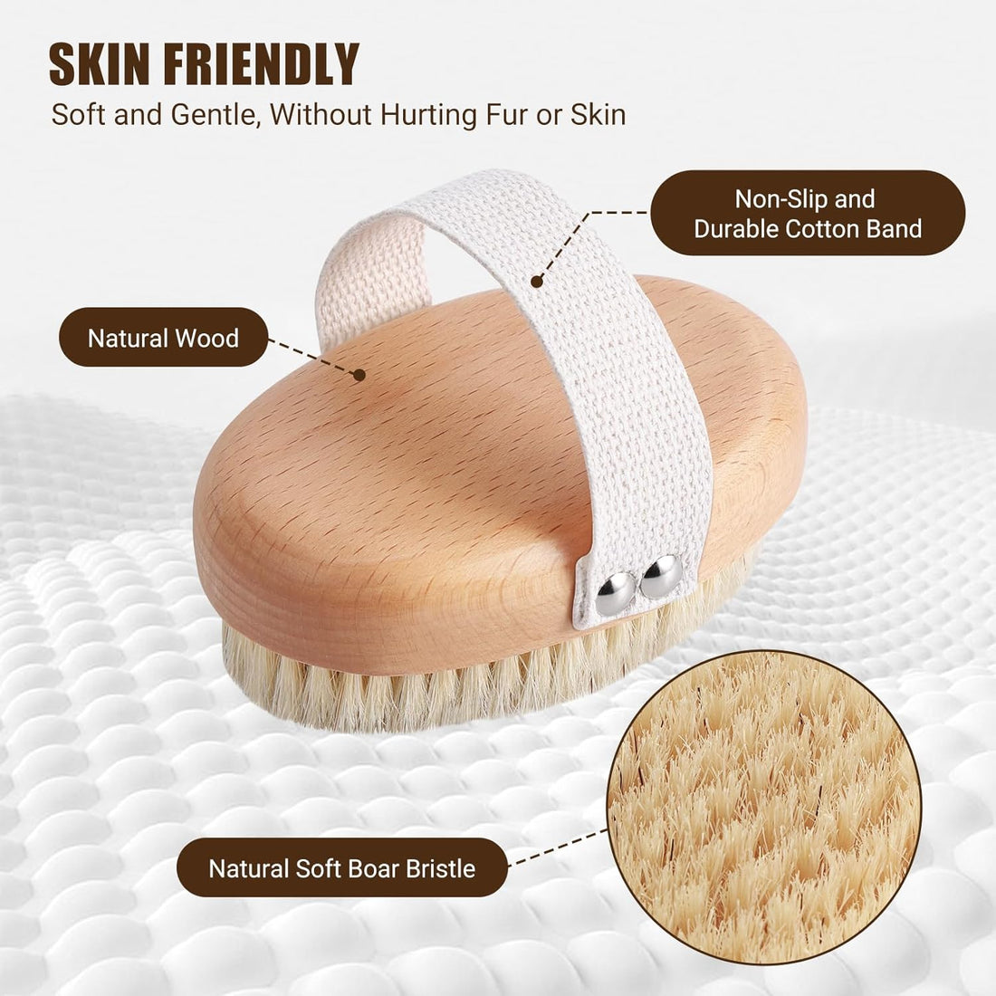 Soft Boar Bristle Pet Grooming Brush
