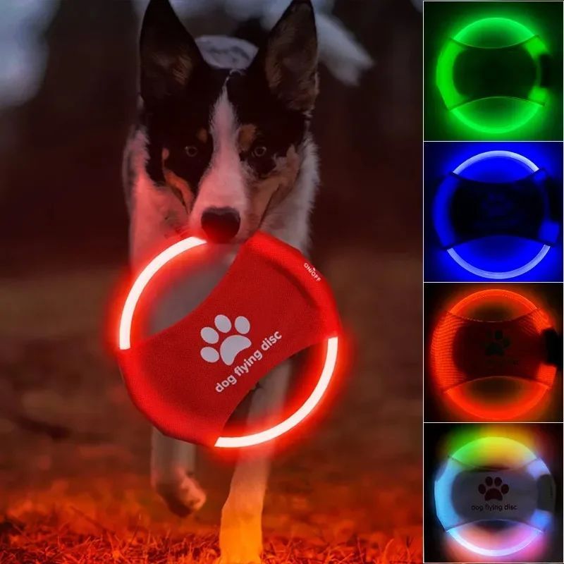 Flying Discs Light Glowing LED LuminousTrainning Interactive Toys Game Flying Discs