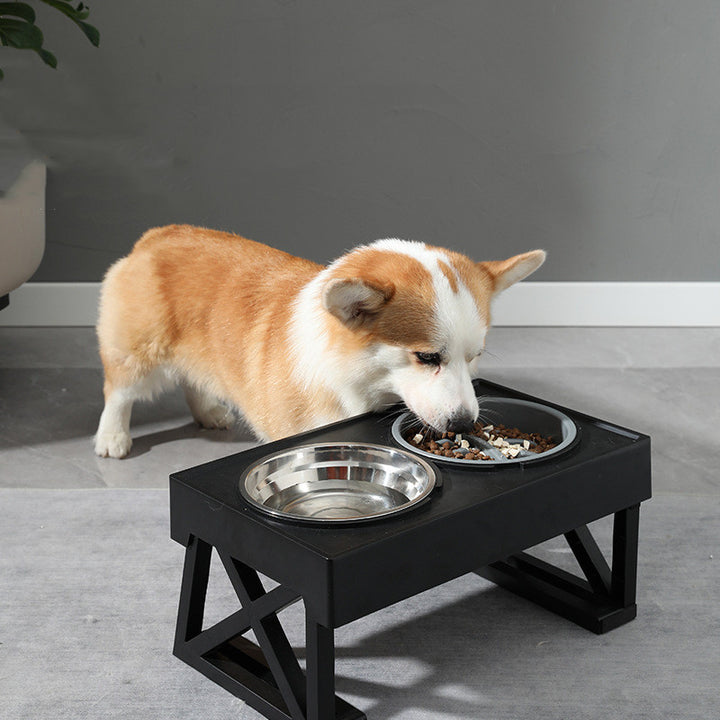 Adjustable Elevated Stainless Steel Anti Choke Slow Feeding Pet Bowl