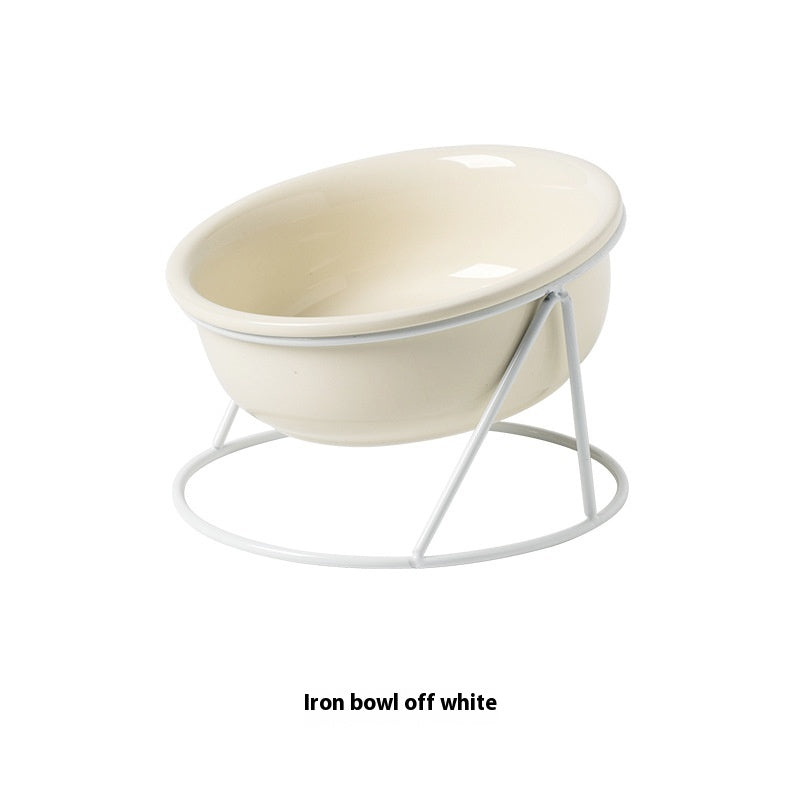 Ceramic Double Pet Feeding Bowl Set