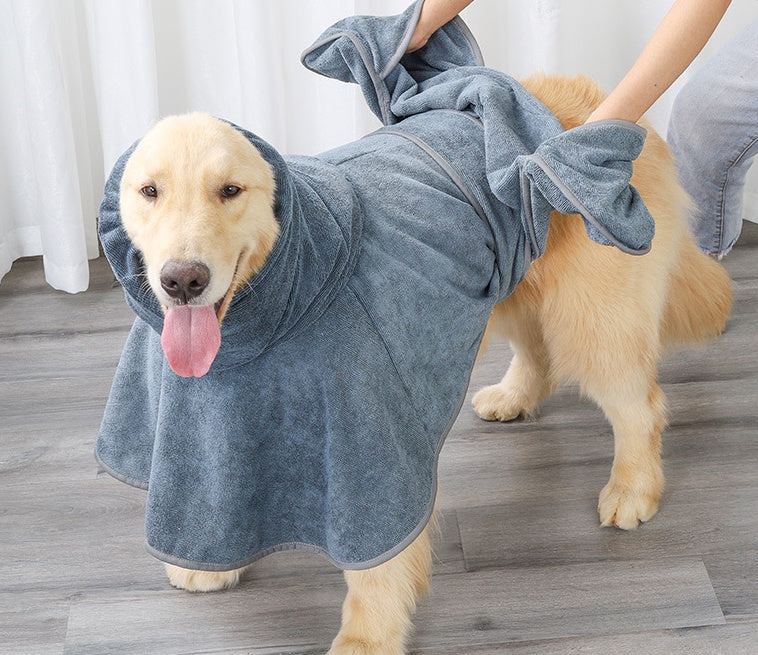 Highly Absorbent Cotton Pet Bathrobe Towel For Drying