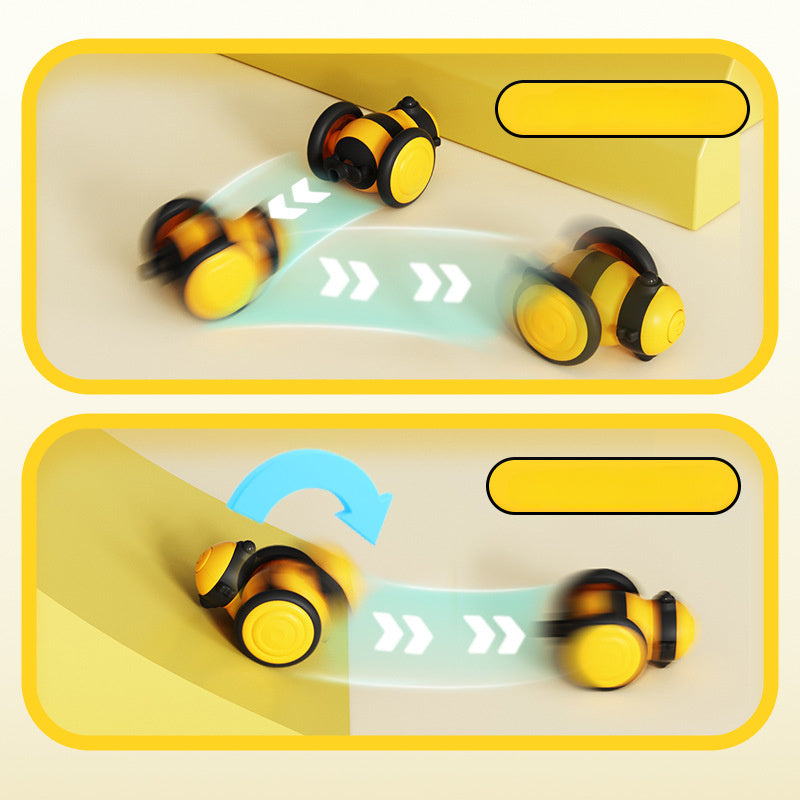 Electric Car Toy Cute Bee Running Kitten Pet Toys Interactive Random Moving