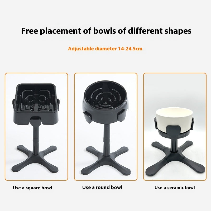 Adjustable Height Anti Tumble Pet Bowl Stand With Bracket
