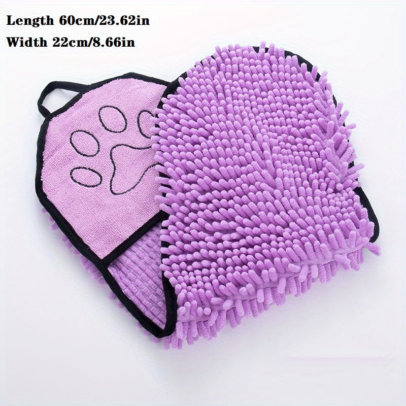 Absorbent Microfiber Pet Bath Towel With Hand Pockets For Quick Drying Pets