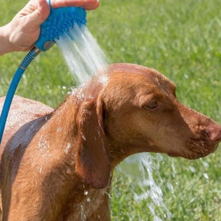 Pet Bathing Glove With Silicone Nozzle Handheld Shower Brush