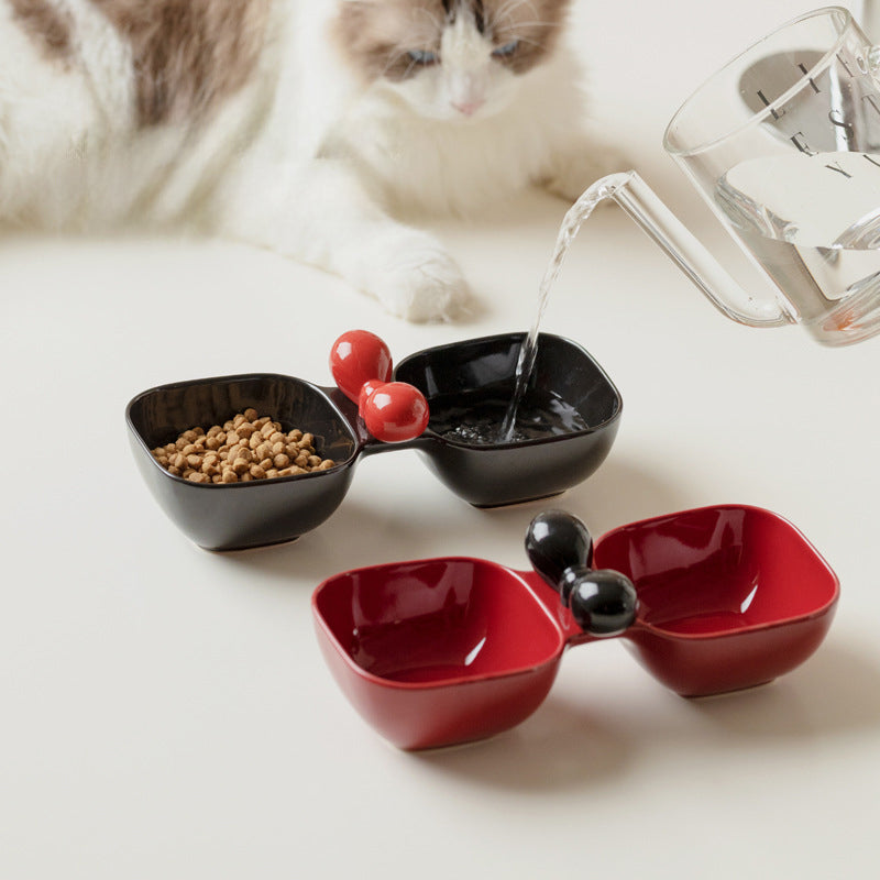 Ceramic Pet Food And Water Bowl Set