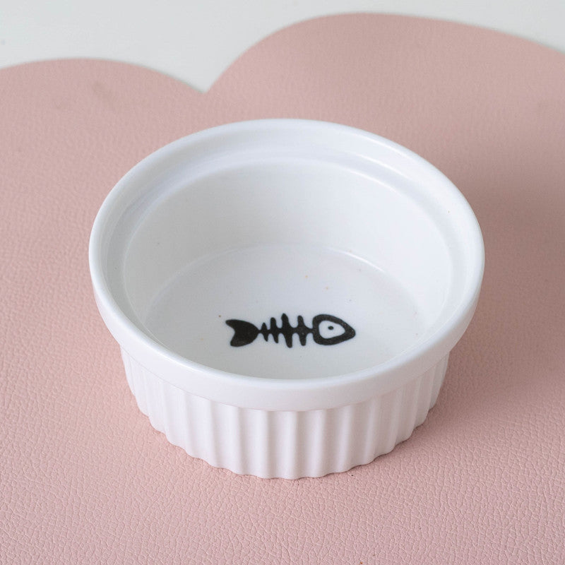 Ceramic Double Bowl Elevated Pet Feeding Set With Tilt Design