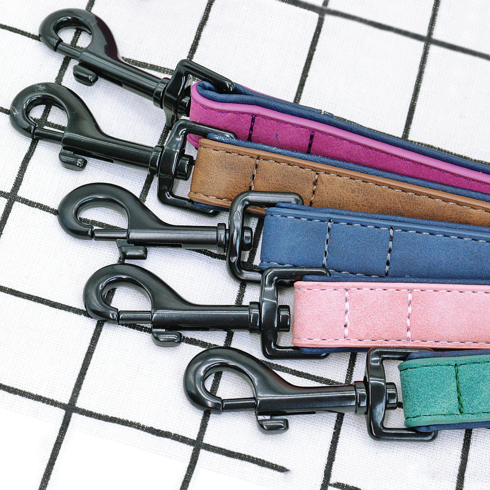 Pull-resistant Leather Pet Leash