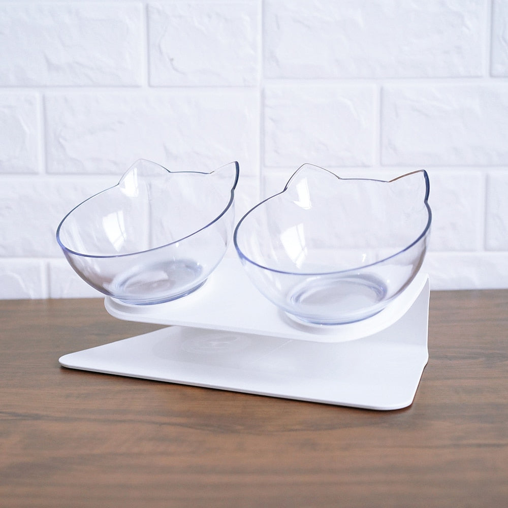Non Slip Double Bowl Elevated Pet Feeder With Stand