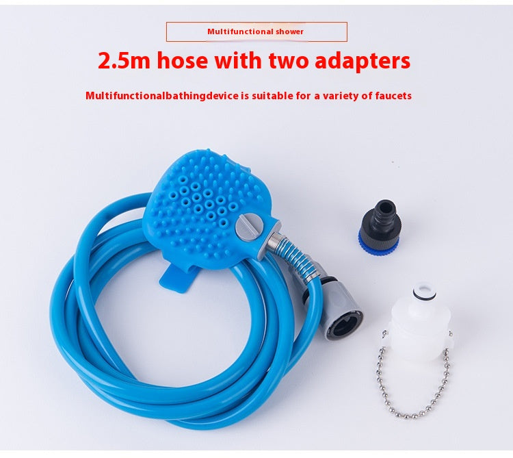 Pet Bathing Glove With Silicone Nozzle Handheld Shower Brush