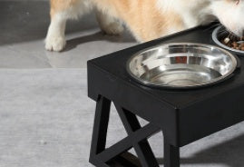 Adjustable Elevated Stainless Steel Anti Choke Slow Feeding Pet Bowl