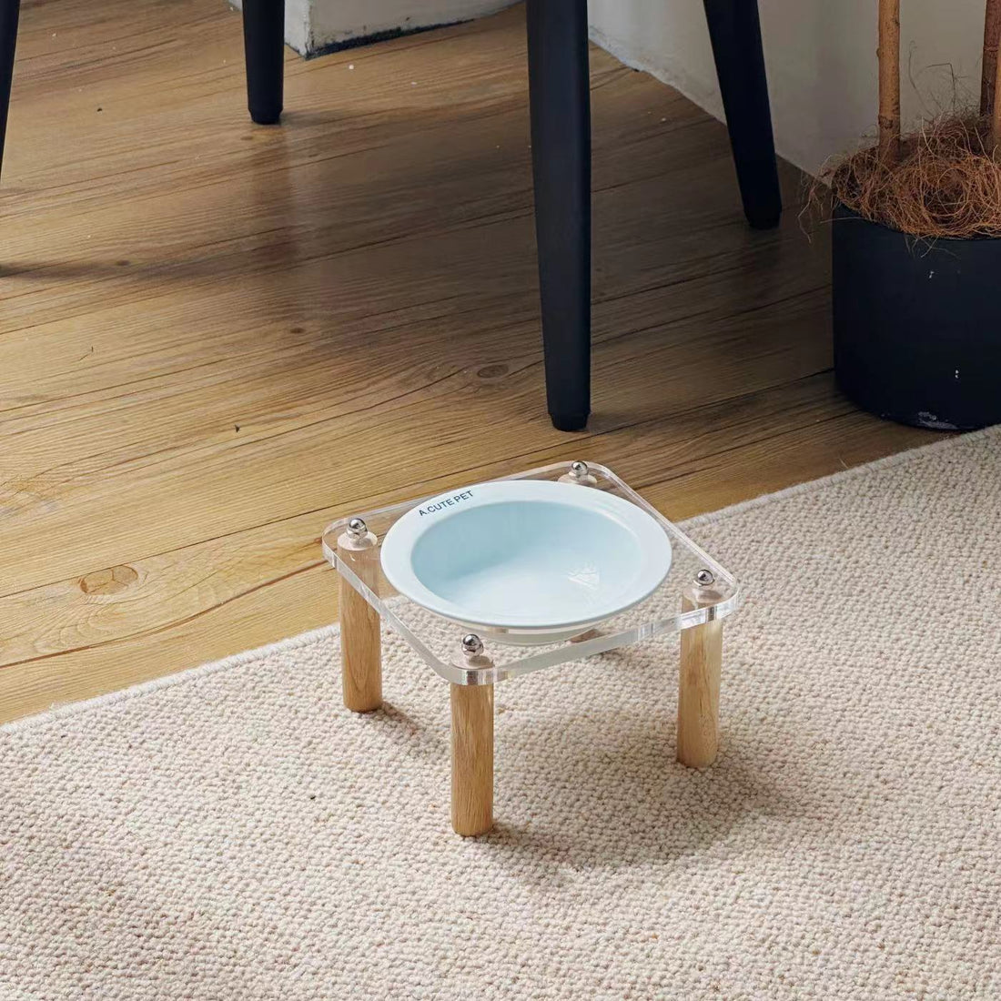 Anti Tumble Elevated Ceramic Double Pet Feeding Bowl Stand