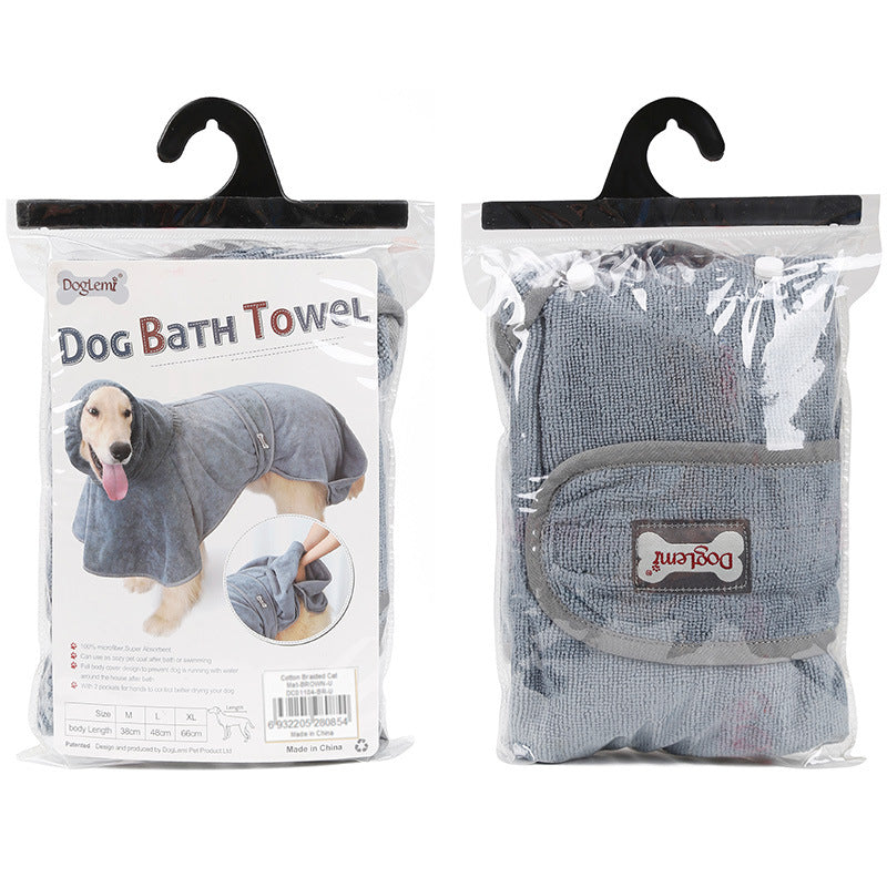 Highly Absorbent Cotton Pet Bathrobe Towel For Drying