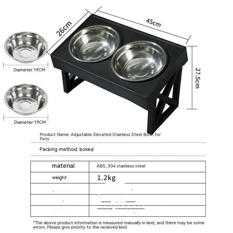 Adjustable Elevated Stainless Steel Anti Choke Slow Feeding Pet Bowl