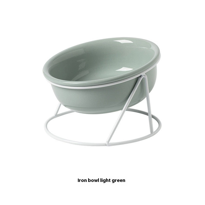 Ceramic Double Pet Feeding Bowl Set