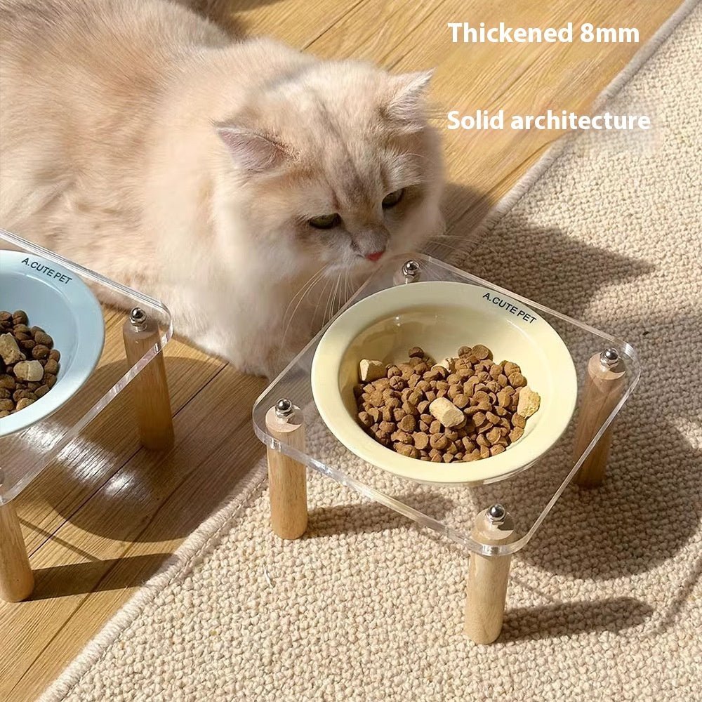 Anti Tumble Elevated Ceramic Double Pet Feeding Bowl Stand