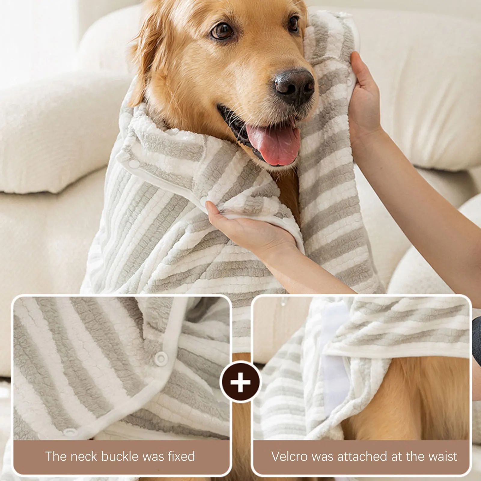 Ultra Absorbent Quick Drying Pet Bath Towel Bathrobe For All Pets