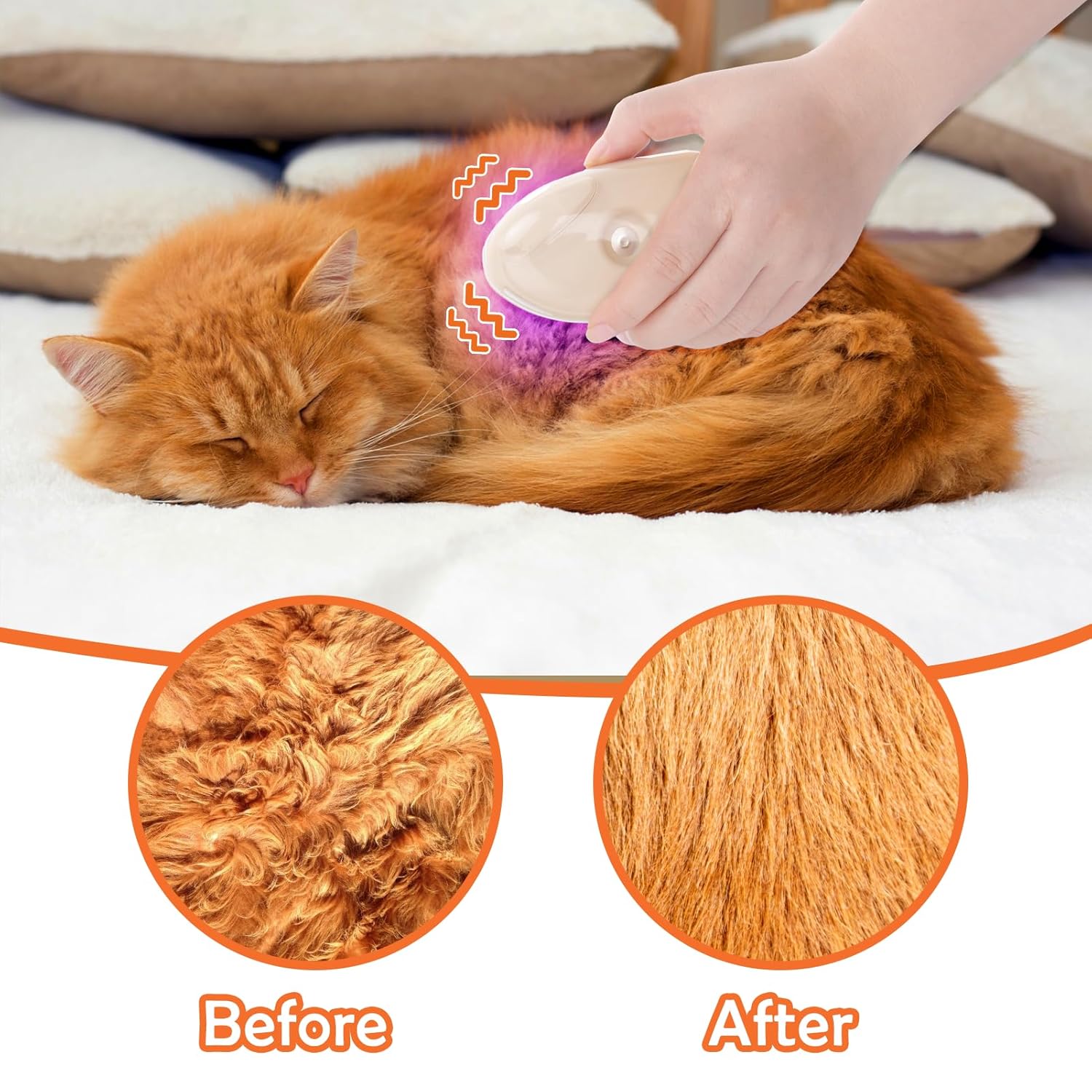 Steam Brush Upgraded 4 In1 Steamy Cat Brush For Shedding