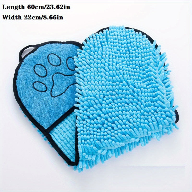 Absorbent Microfiber Pet Bath Towel With Hand Pockets For Quick Drying Pets