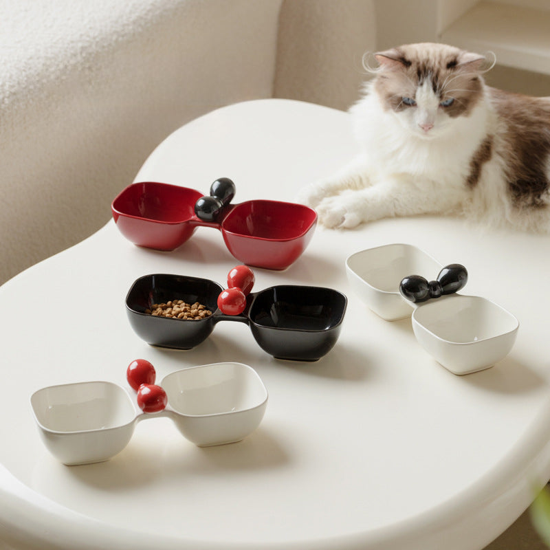 Ceramic Pet Food And Water Bowl Set