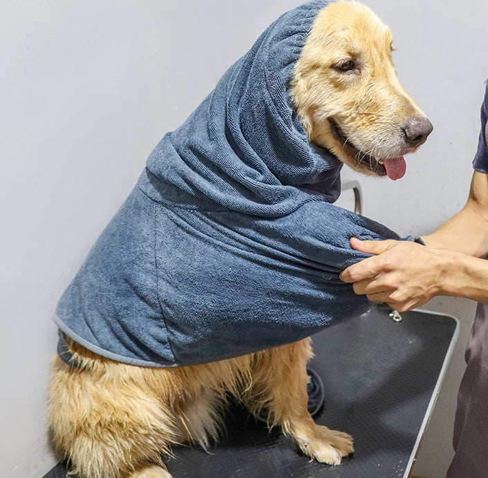 Highly Absorbent Cotton Pet Bathrobe Towel For Drying