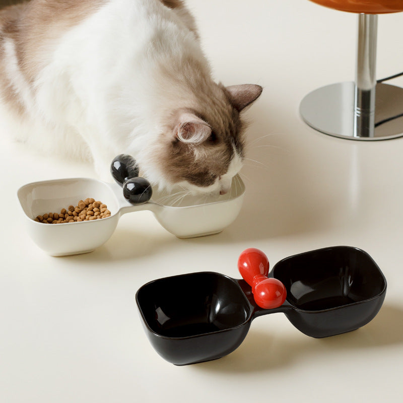 Ceramic Pet Food And Water Bowl Set