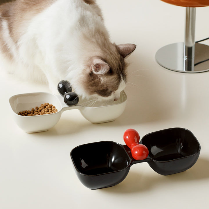Ceramic Pet Food And Water Bowl Set