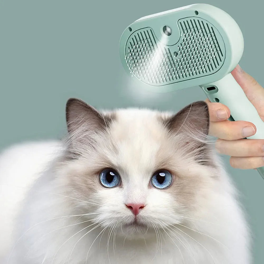 Pet Spray Hair Comb Dematting Grooming Brush With Water Mist For Pet Care
