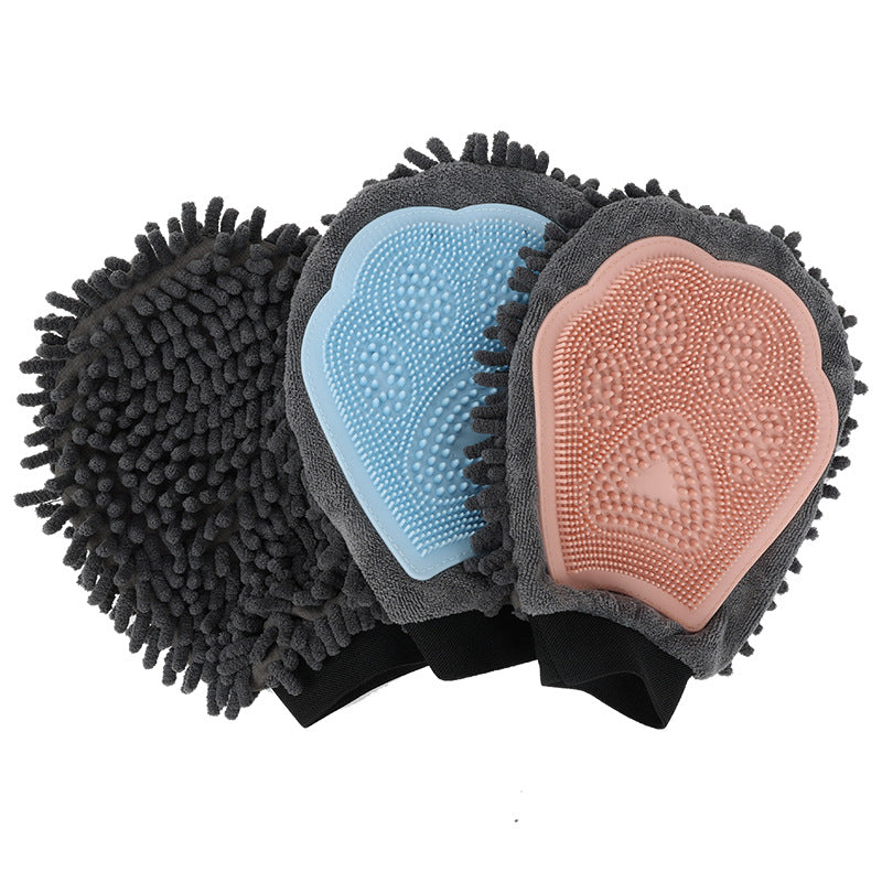 2-In-1 Pet Bathing Brush And Grooming Glove With Massage Design