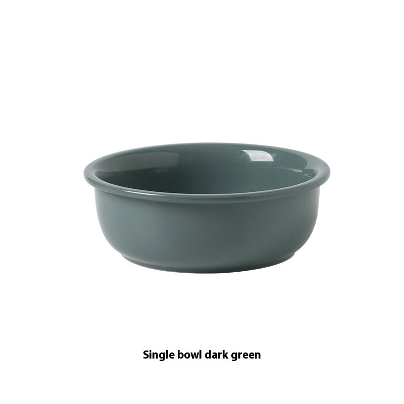 Ceramic Double Pet Feeding Bowl Set